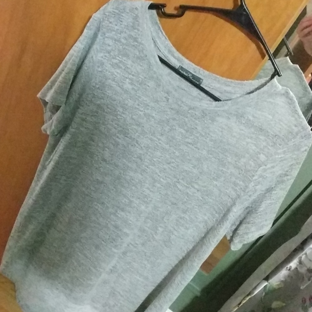 Market & Spruce | Grey Sam Hi-lo Sleeve Tee Shirt